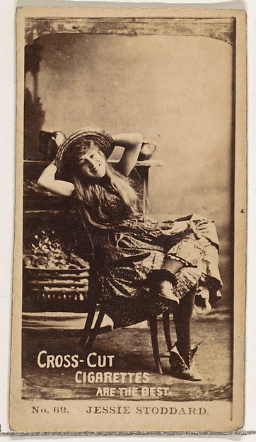 W. Duke, Sons & Co., Card Number 69, Jessie Stoddard, from the Actors and Actresses series (N145-2) issued by Duke Sons & Co. to promote Cross Cut Cigarettes
