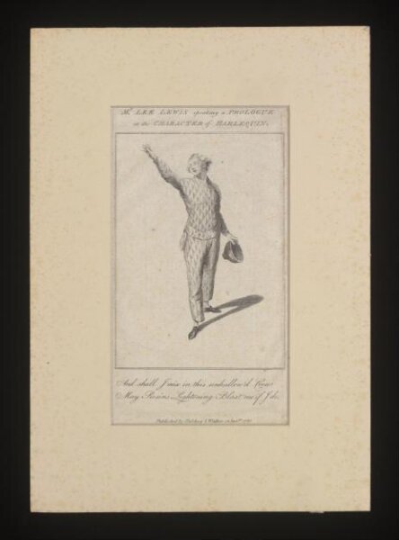 Unknown, Mr Lee Lewis [sic] speaking a Prologue in the character of Harlequin
