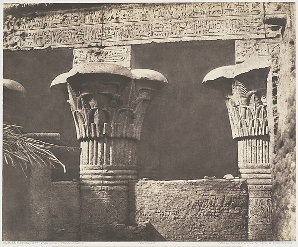 Félix Teynard, Esneh (Latopolis), Construction Ensablée - Architrave, Fûts et Chapiteaux