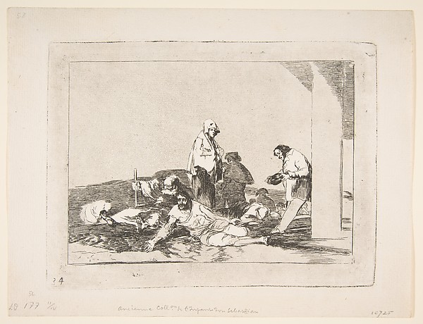 Goya (Francisco de Goya y Lucientes), Plate 58 from 'The Disasters of War' (Los Desastres de la Guerra): 'It's no use crying out.' (No hay que dar voces.)
