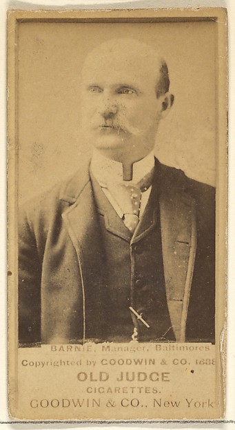 Goodwin & Company, Barnie, Manager, Baltimore Orioles, from the Old Judge series (N172) for Old Judge Cigarettes