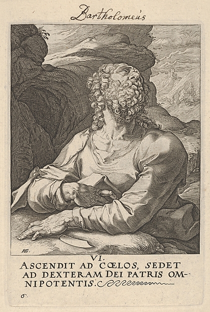 Hendrick Goltzius, St. Bartholomew, from "Christ, the Apostles and St. Paul with the Creed"