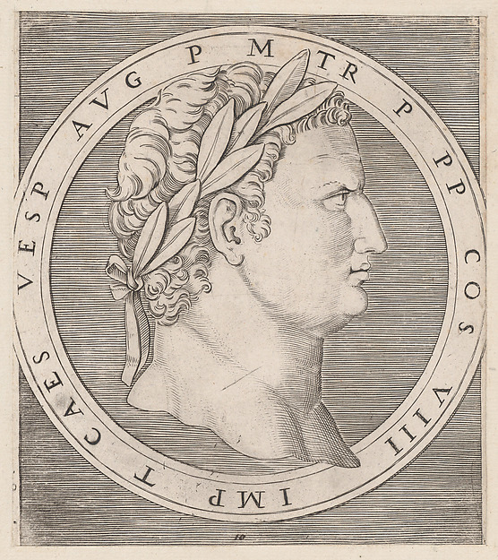 Marcantonio Raimondi, Titus, from The Twelve Caesars, from "Speculum Romanae Magnificentiae"