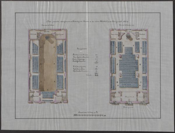 Unknown artist, Distribution of seats in the Walloon church in Amsterdam