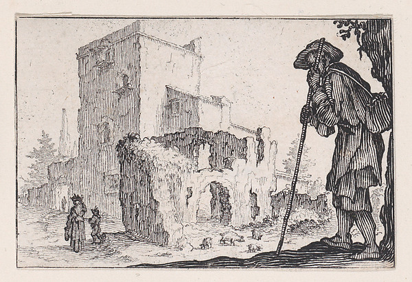 Jacques Callot, Le Patre et les Ruines (The Shepherd and the Ruins), from "Les Caprices" Series A, The Florence Set