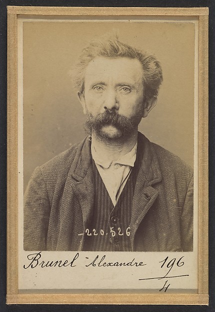 Alphonse Bertillon, Brunel. Alexandre. 50 ans, né le 25/12/43 à Renaix (Belgique). Menuisier. Anarchiste. 3/7/94.