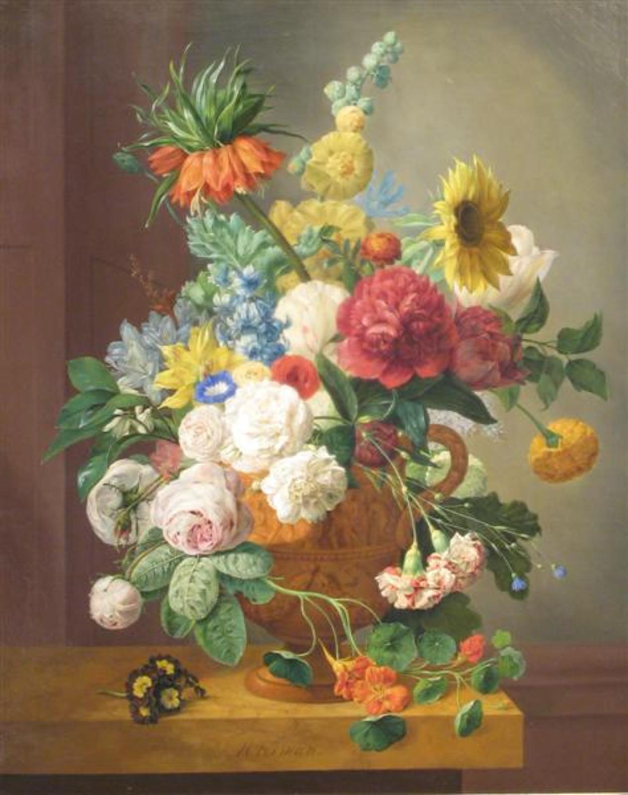 Anthony Oberman, Stilleven met bloemen in een vaas