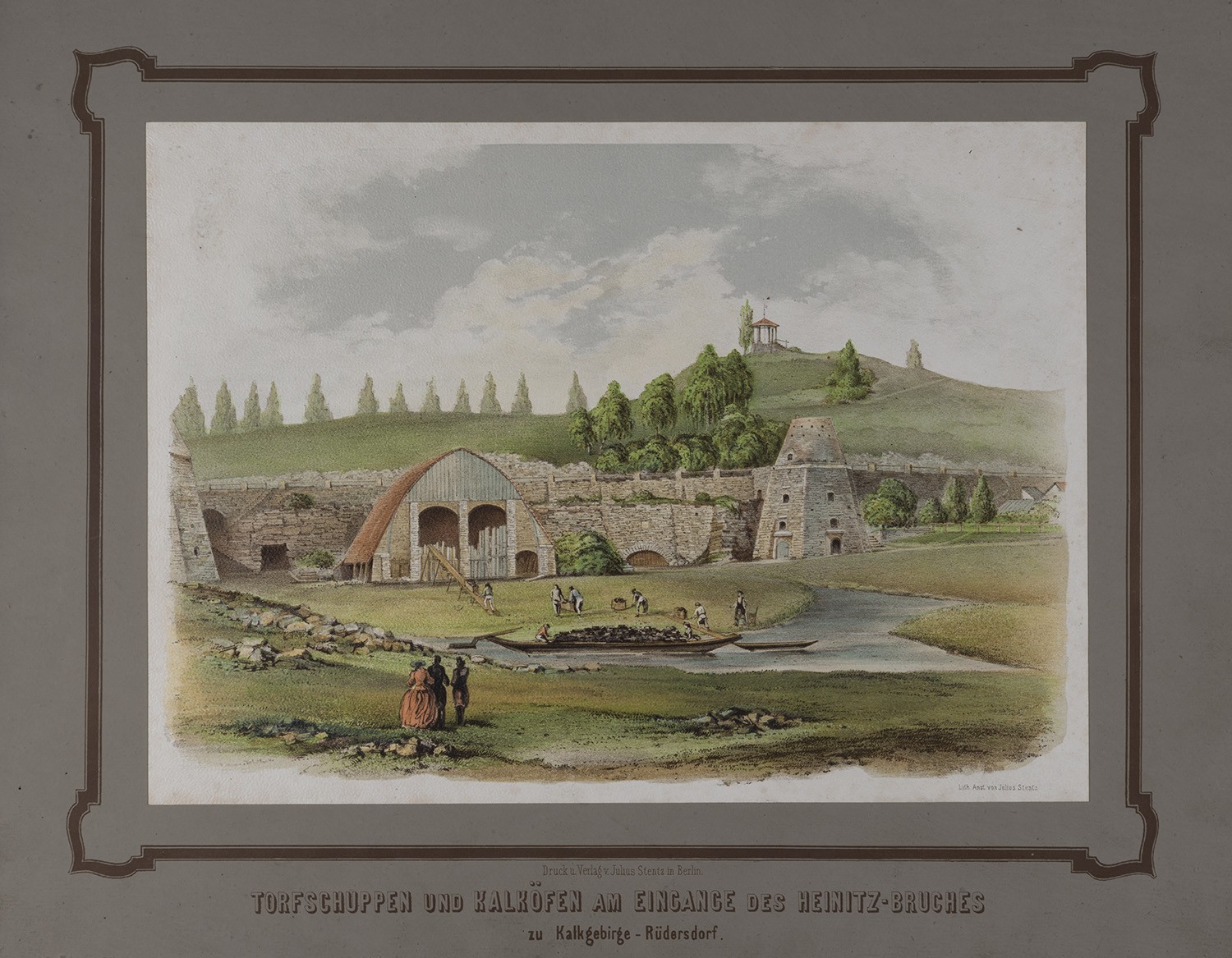 Julius Stentz, Rüdersdorf (Kr. Niederbarnim): Eingang des Heinitz-Bruchs (Rüdersdorfer Album, Tafel 1)