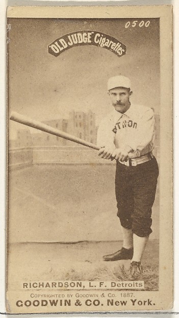 Goodwin & Company, Abram Harding "Hardy" Richardson, Left Field, Detroit Wolverines, from the Old Judge series (N172) for Old Judge Cigarettes