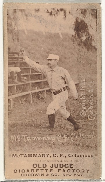 Goodwin & Company, James Edward "Jim" McTamany, Center Field, Cleveland, from the Old Judge series (N172) for Old Judge Cigarettes