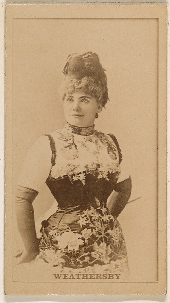 Kinney Brothers Tobacco Company, Miss Weathersby, from the Actresses series (N245) issued by Kinney Brothers to promote Sweet Caporal Cigarettes