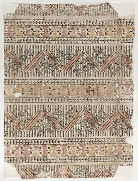 Anonymous, Book cover with stripe, geometric, and floral pattern