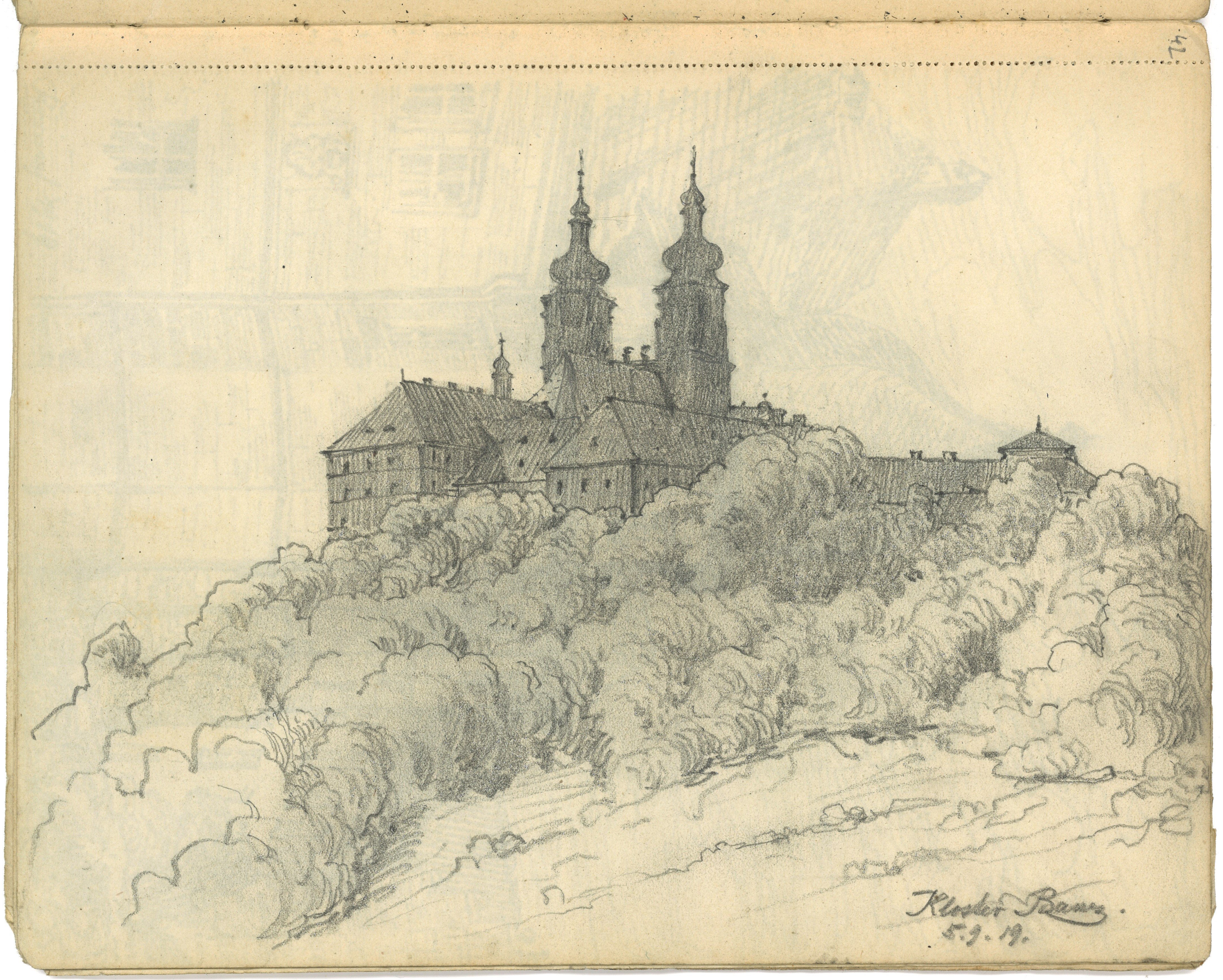 Otto Stiehl, Staffelstein (Oberfranken): Kloster Banz von Norden