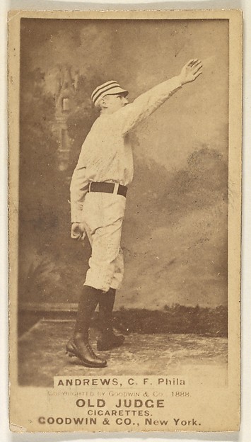 Goodwin & Company, George Edward "Ed" Andrews, Center Field, Philadelphia, from the Old Judge series (N172) for Old Judge Cigarettes