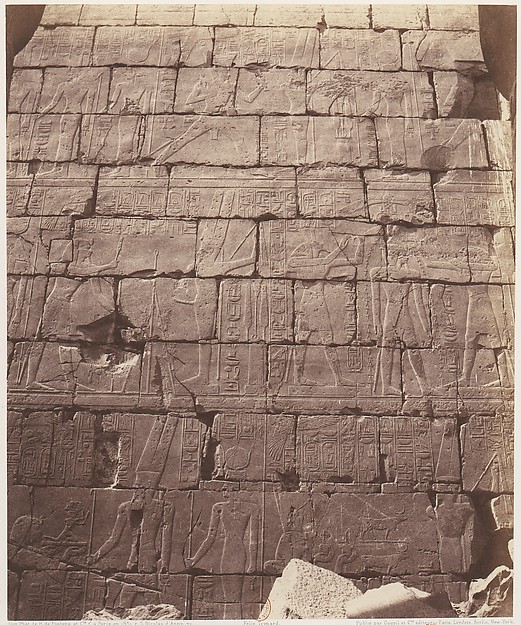 Félix Teynard, Karnak (Thèbes), Palais - Salle Hypostyle - Décoration de la Paroi Intérieure au Point L