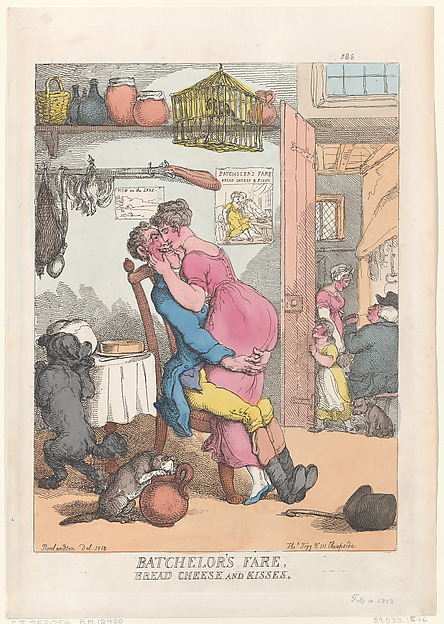 Thomas Rowlandson, Bachelor's Fare, Bread, Cheese, and Kisses