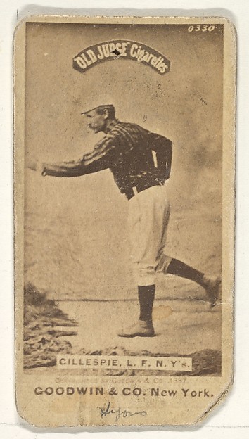 Goodwin & Company, Peter Patrick Gillespie, Left Field, New York, from the Old Judge series (N172) for Old Judge Cigarettes