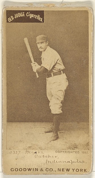 Goodwin & Company, Myers, Catcher, Indianapolis, from the Old Judge series (N172) for Old Judge Cigarettes