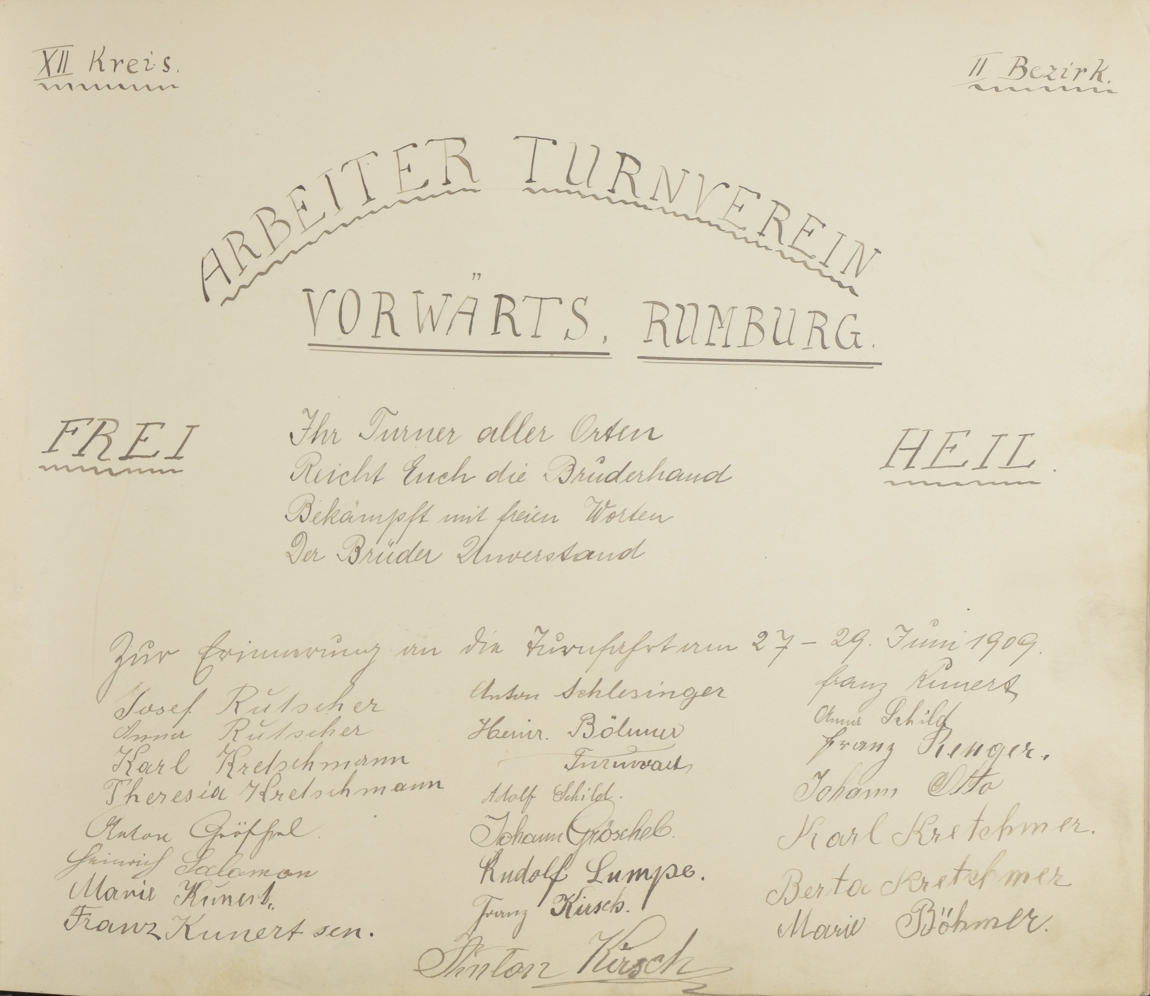 Unknown artist, Arbeiter Turnverein Vorwärts Rumburg; S. 134