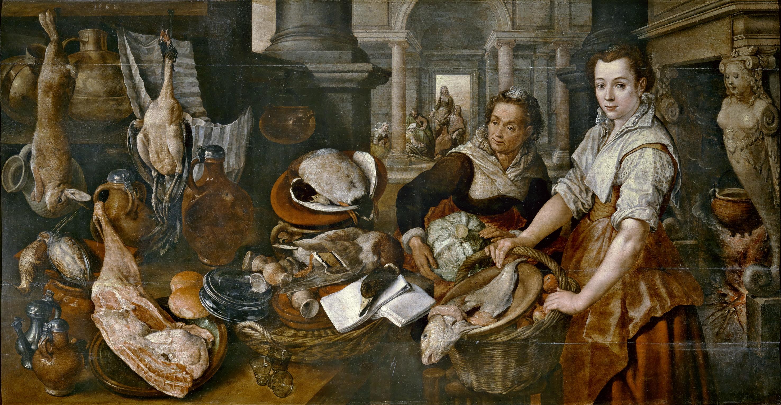 Joachim Beuckelaer, Christ at home with Martha and Mary