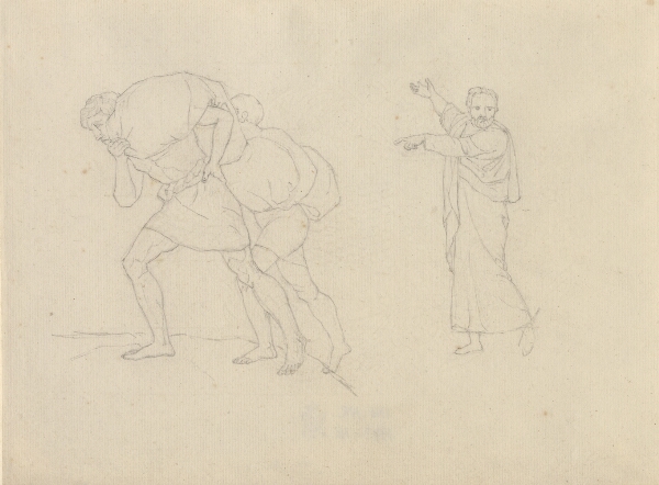 C.W. Eckersberg, Studie af to mænd, belæsset med byrder på vej op ad et bjerg