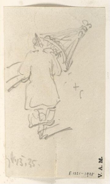 George Chinnery, A Chinese figure holding a partially opened parasol