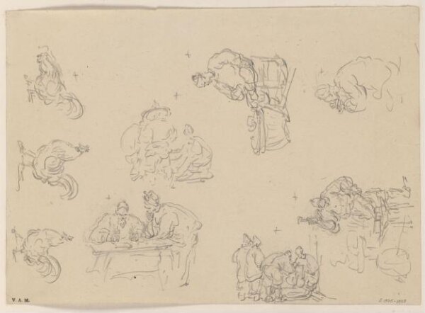 George Chinnery, Chinese figures and cockerels