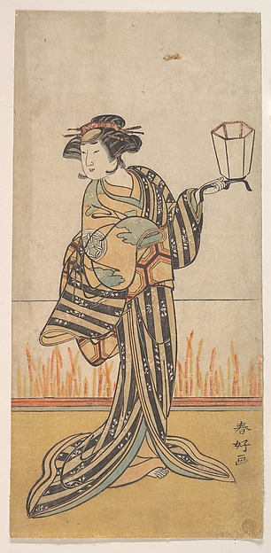 Katsukawa Shunkō, Second Yamashita Kinsaku as a Woman Standing in a Room