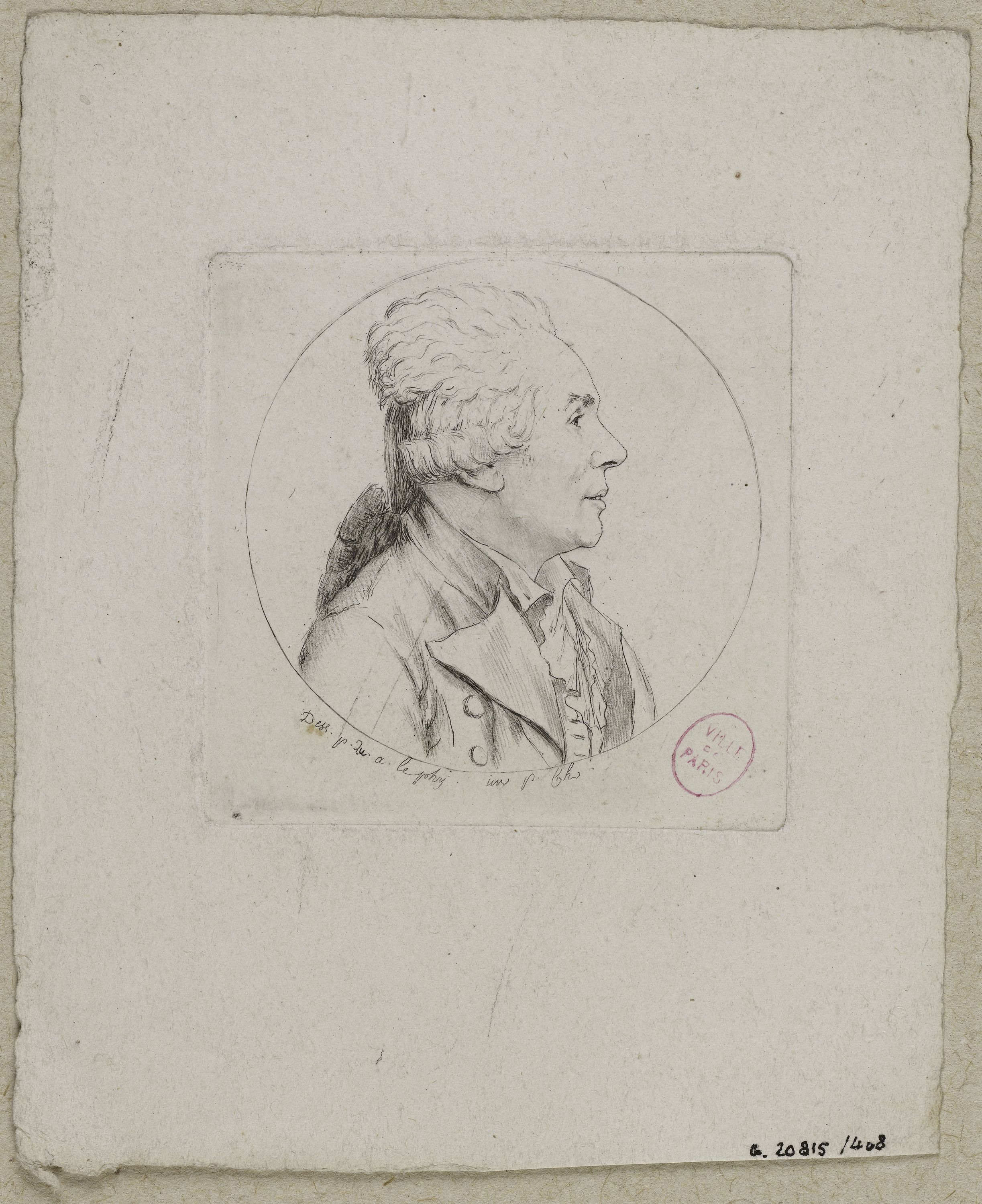 Edmé Quenedey, Portrait d'un homme, fin XVIIIème siècle/début XIXème siècle