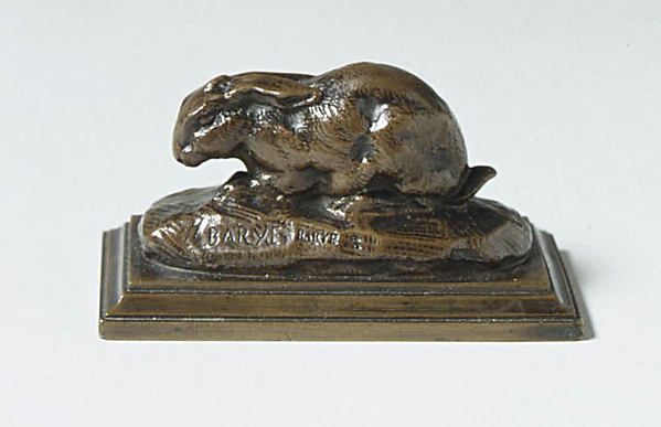 Antoine-Louis Barye, Rabbit, ears laid-back