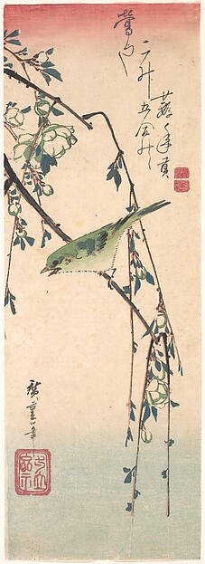 Utagawa Hiroshige, Warbler on a Plum Branch