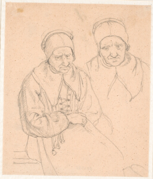 Wilhelm Marstrand, To studier af en gammel svensk kone