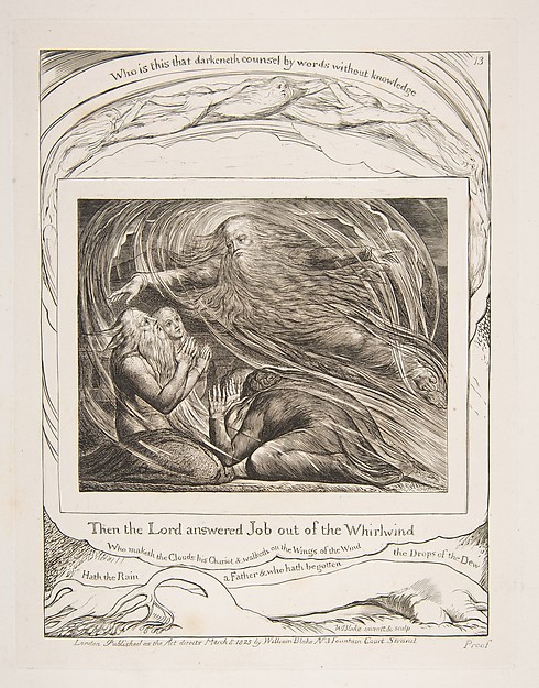 William Blake, The Lord Answering Job out of the Whirlwind