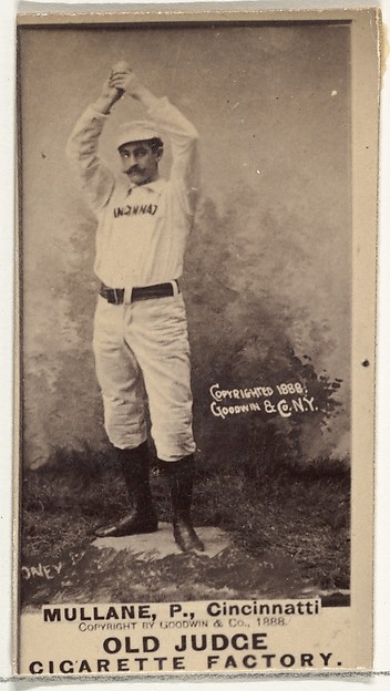 Goodwin & Company, Anthony John "Tony" Mullane, Pitcher, Cincinnati, from the Old Judge series (N172) for Old Judge Cigarettes