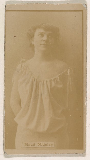 Kinney Brothers Tobacco Company, Maud Midgley, from the Actresses series (N245) issued by Kinney Brothers to promote Sweet Caporal Cigarettes