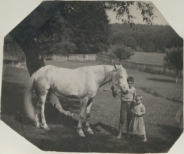 Thomas Eakins, [Thomas Eakins's Horse Billy and Two Crowell Children at Avondale, Pennsylvania]