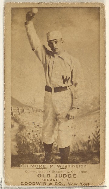 Goodwin & Company, Frank T. Gilmore, Pitcher, Washington Nationals, from the Old Judge series (N172) for Old Judge Cigarettes
