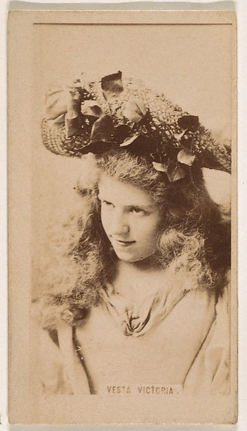 Kinney Brothers Tobacco Company, Vesta Victoria, from the Actresses series (N245) issued by Kinney Brothers to promote Sweet Caporal Cigarettes