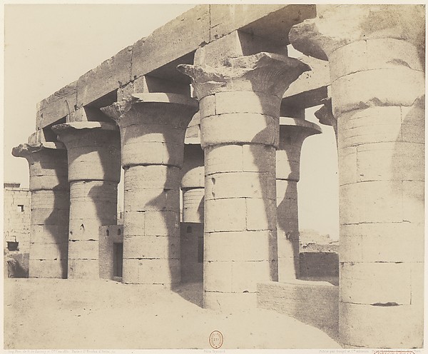 Félix Teynard, Louksor (Thèbes).  Construction Centrale - Grande Colonnade