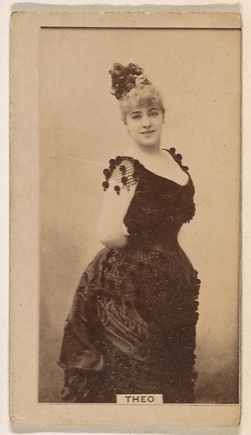 Kinney Brothers Tobacco Company, Miss Theo, from the Actresses series (N245) issued by Kinney Brothers to promote Sweet Caporal Cigarettes
