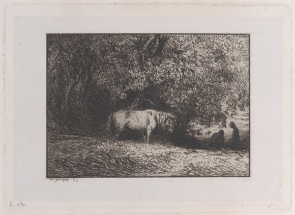 Charles Jacque, Horse Under a Tree Branch