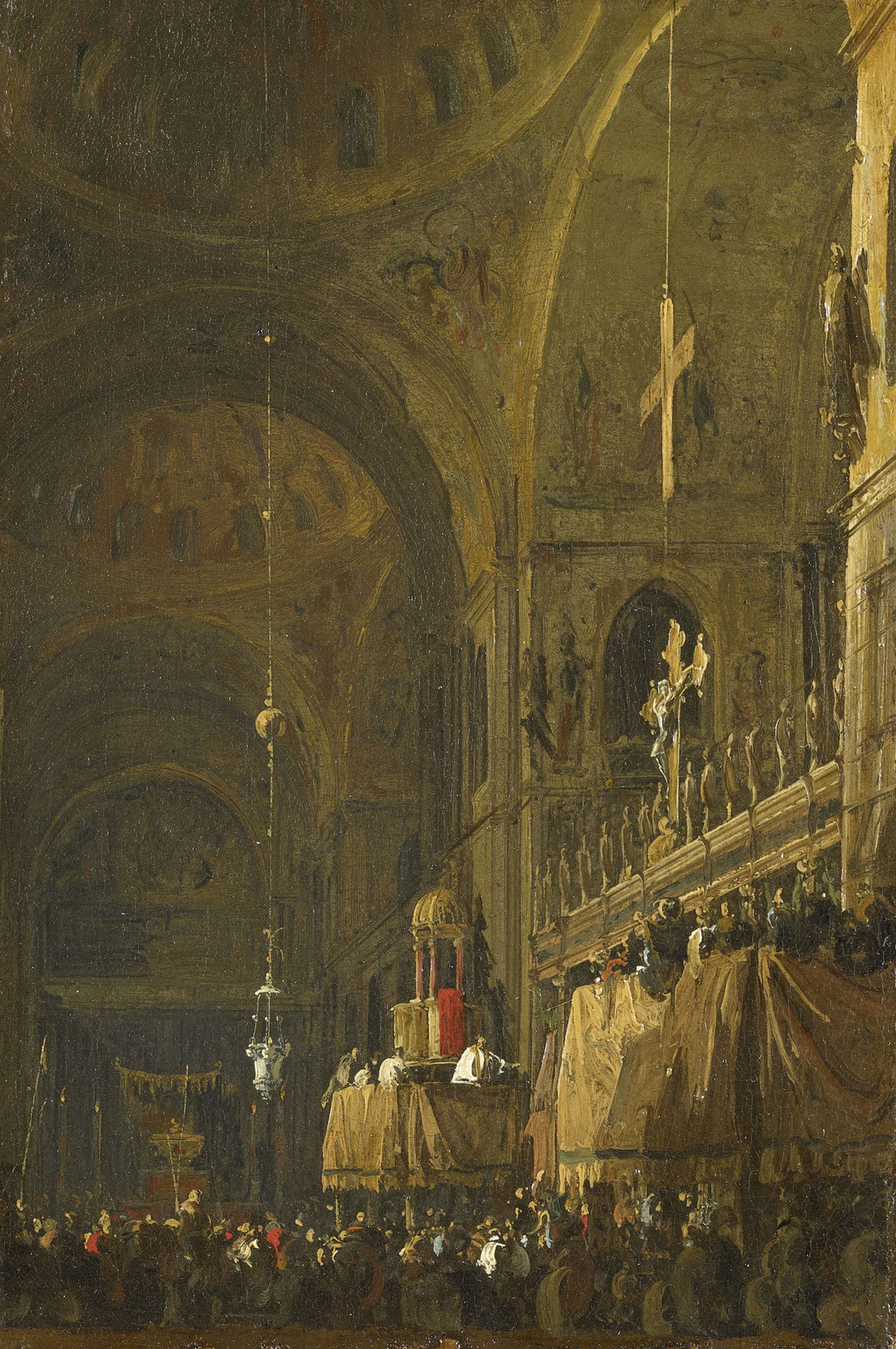 Canaletto, Venice: The Interior of San Marco by Night