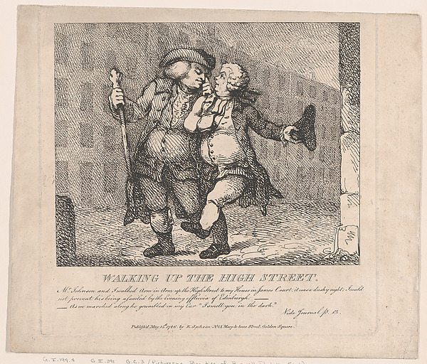 Thomas Rowlandson, Walking Up the High Street, Edinburgh (Picturesque Beauties of Boswell, Part the First)