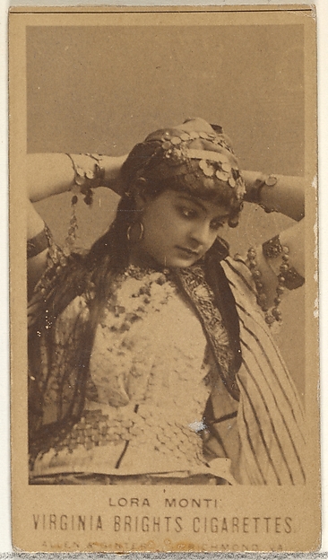 Allen & Ginter, Lora Monti, from the Actors and Actresses series (N45, Type 1) for Virginia Brights Cigarettes