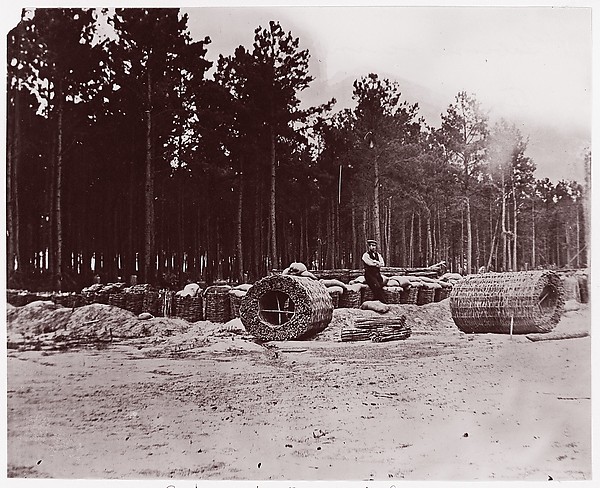 Timothy H. O'Sullivan, [Gabions in Engineers' Camp, Front of Petersburg, Virginia]