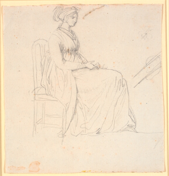 Nicolai Abildgaard, Profilbillede af kunstnerens anden hustru Juliane Marie Abildgaard, siddende, hel figur