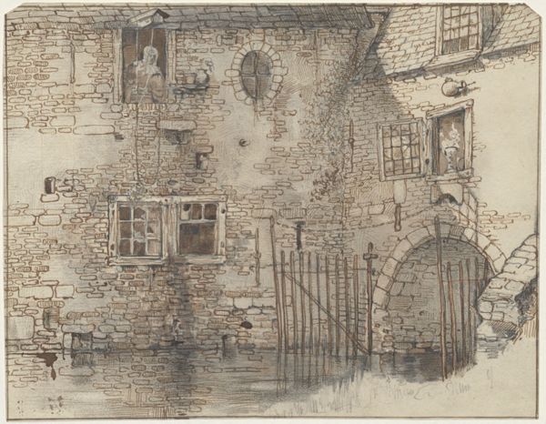 Cornet, Jacobus Ludovicus, (1815-1882), (artist), View of houses alongside the canal
