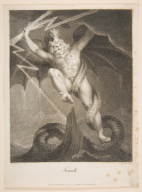 William Blake, Tornado–Zeus Battling Typhon, from Erasmus Darwin's "The Botanic Garden"