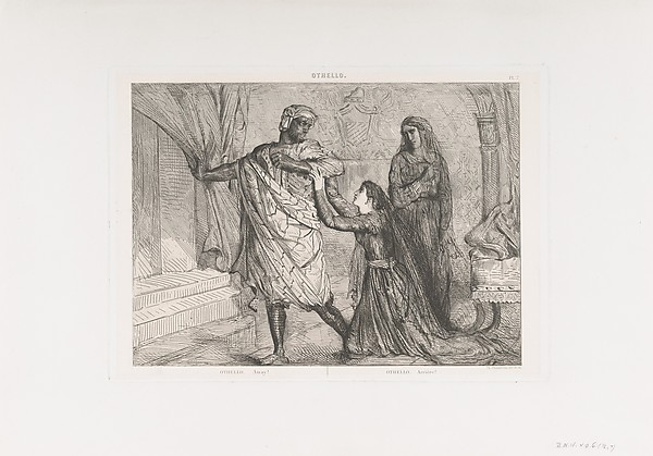 Théodore Chassériau, "Away!": plate 7 from Othello (Act 3, Scene 4)