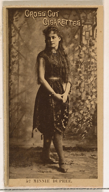 W. Duke, Sons & Co., Card Number 52, Minnie Dupree, from the Actors and Actresses series (N145-2) issued by Duke Sons & Co. to promote Cross Cut Cigarettes